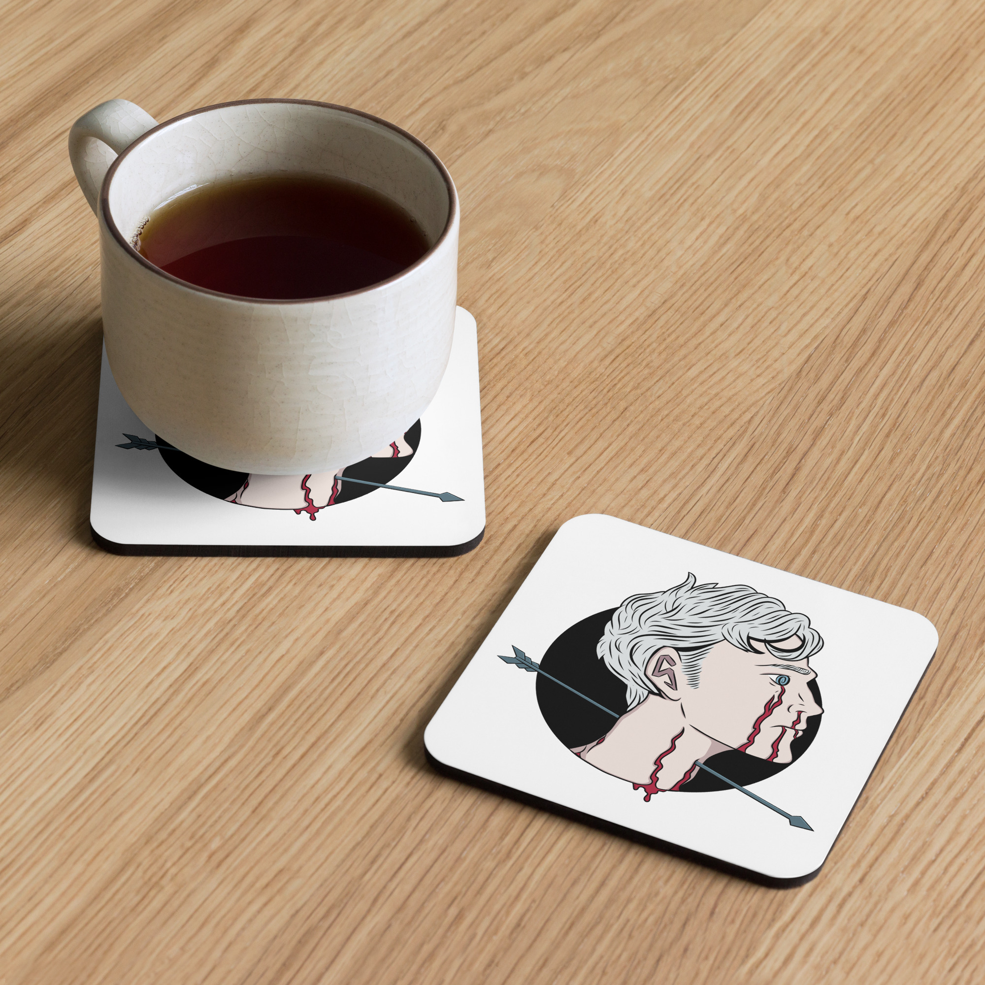 “the state of man” – Cork-back coaster