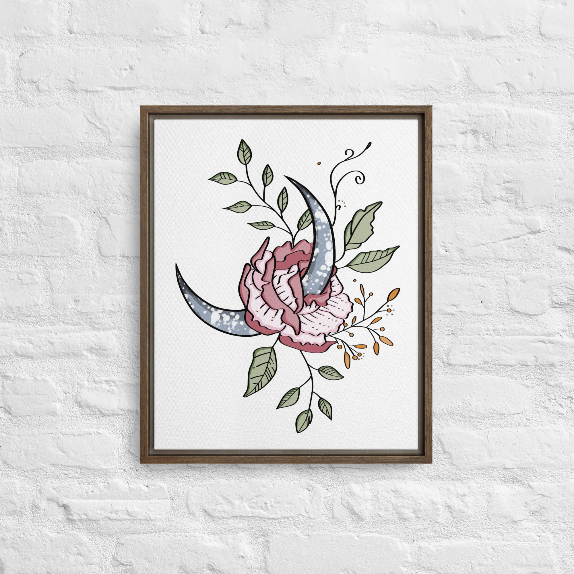 “blooming moon” – Framed canvas