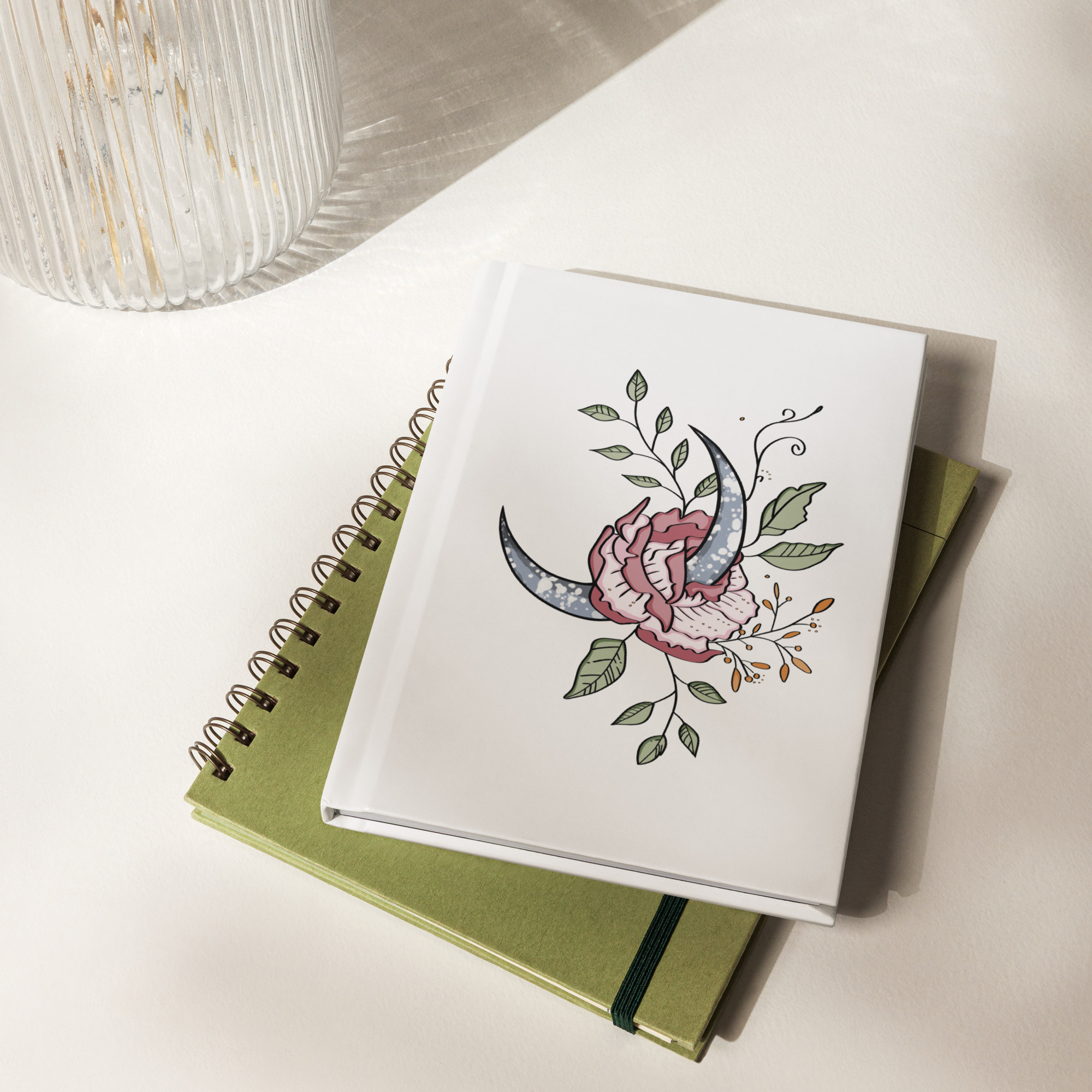 “blooming moon” – Hardcover journal matte