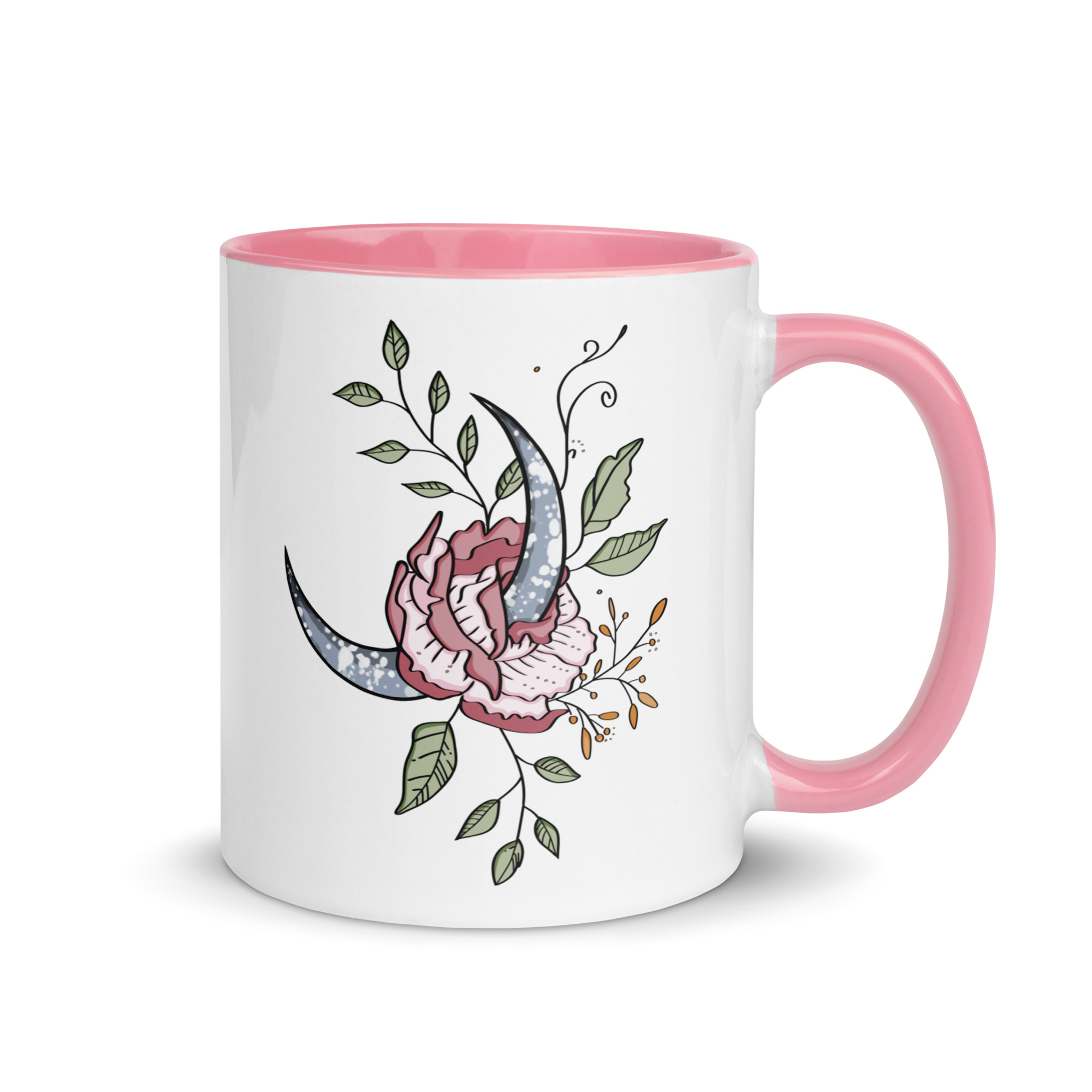 “blooming moon” – Mug with Color Inside